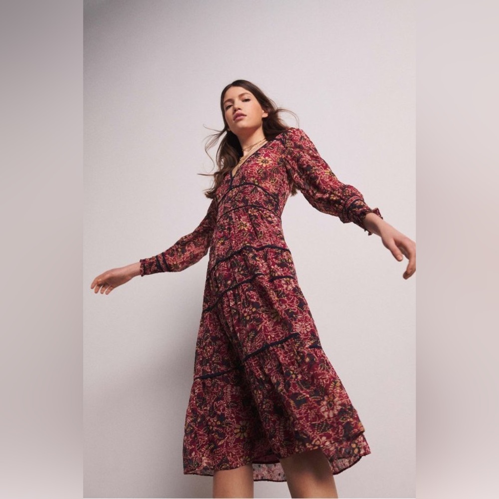 Ba&sh | Gigi Midi Dress Size 1 / US 4 Floral Boho Print